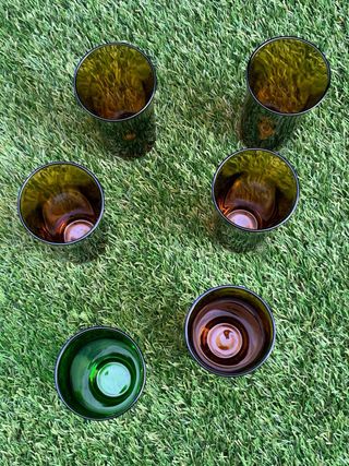 Vasos Duralex Vintage Marrón y Verde