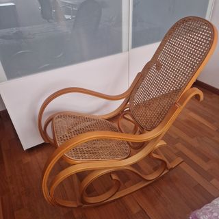 Mecedora Thonet Vintage Madera Curvada Ratán