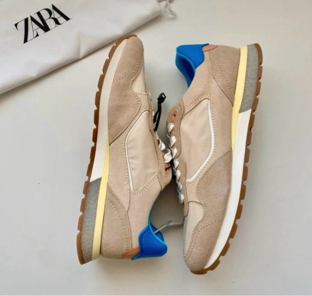 Zapatillas Zara Beige y Azul