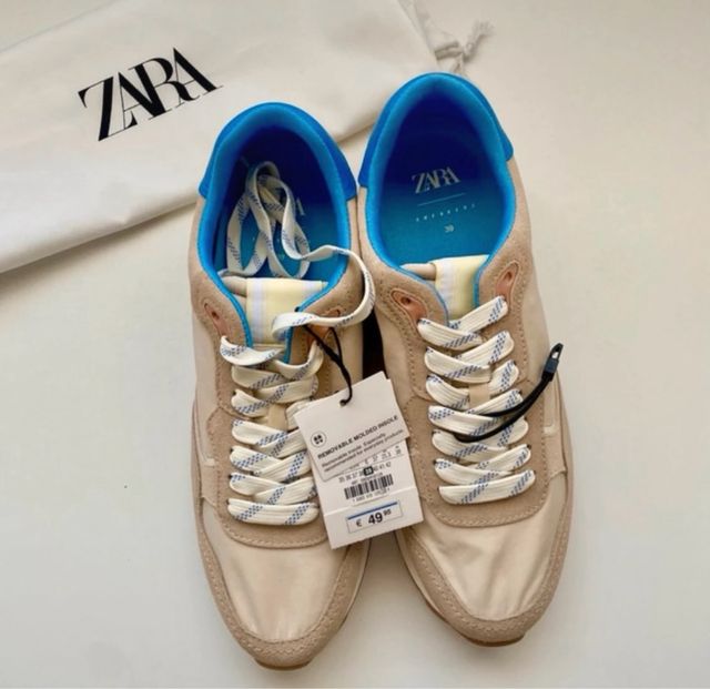 Zapatillas Zara Beige y Azul