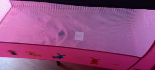 Cuna de viaje rosa o azul y colchón