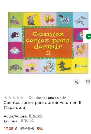 Cuentos cortos para dormir. Bruño. Libro infantil