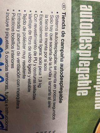 Tienda de campaña Crivit automontable