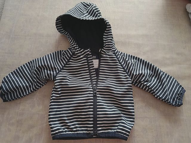 Giacca impermeabile per bebè 6 mesi a righe
