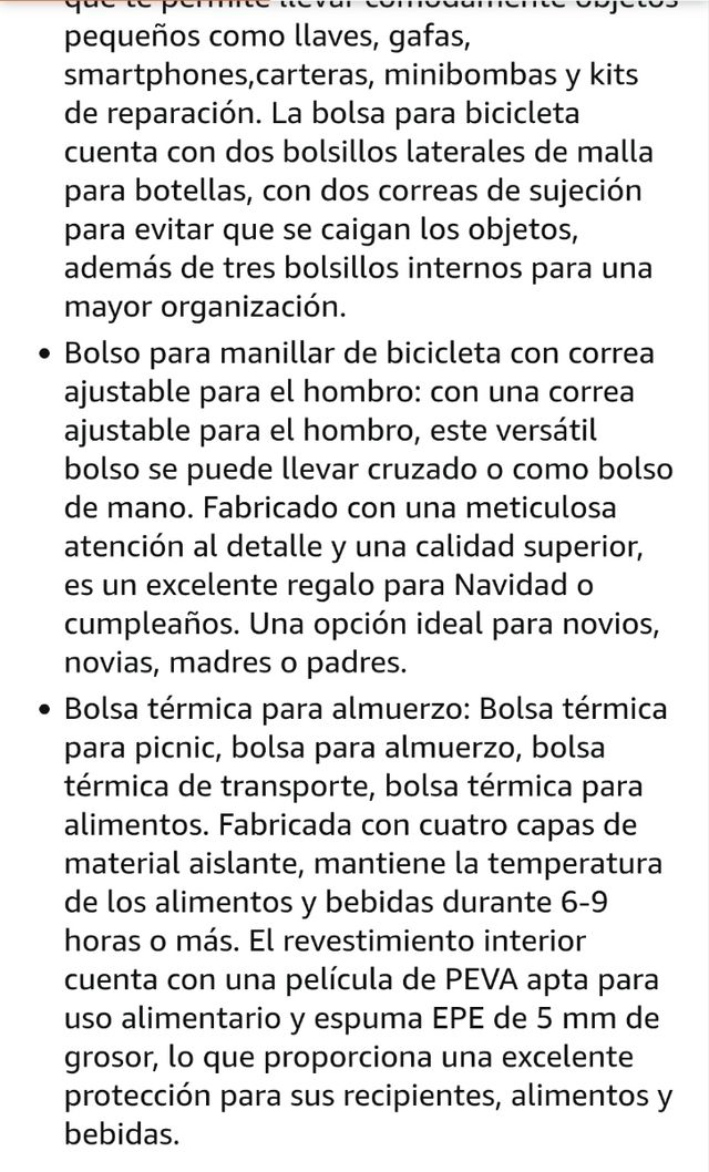 Bolsa Térmica Bicicleta Manillar Exterior