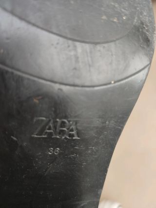 Botines negros ZARA de tacón piel auténtica cuero