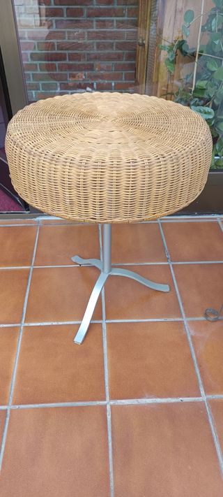 Mesa Mimbre Patas Aluminio