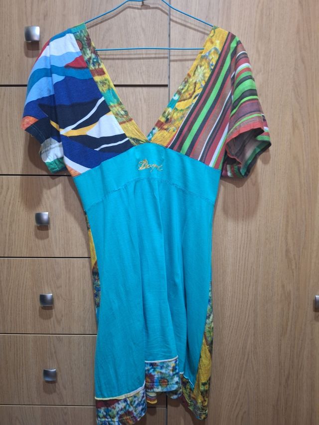 Vestido Desigual Verano Talla M Algodón