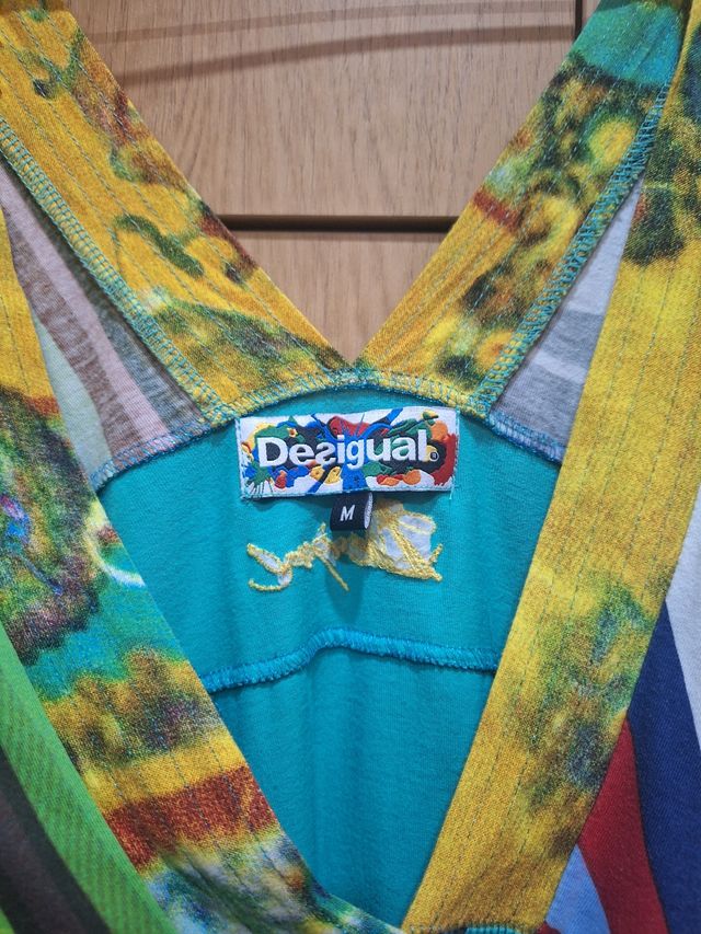 Vestido Desigual Verano Talla M Algodón