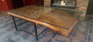 Mesa de centro trillo antiguo restaurado