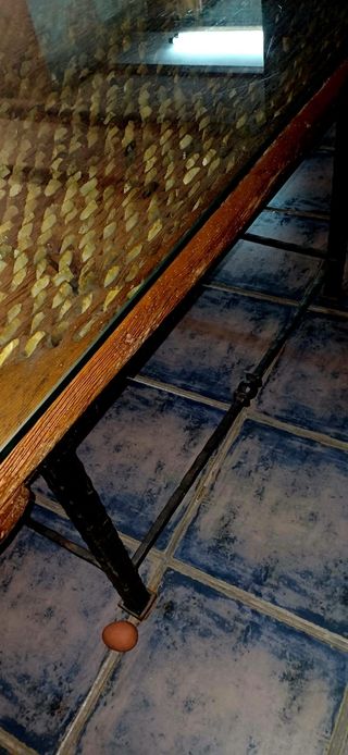 Mesa de centro trillo antiguo restaurado