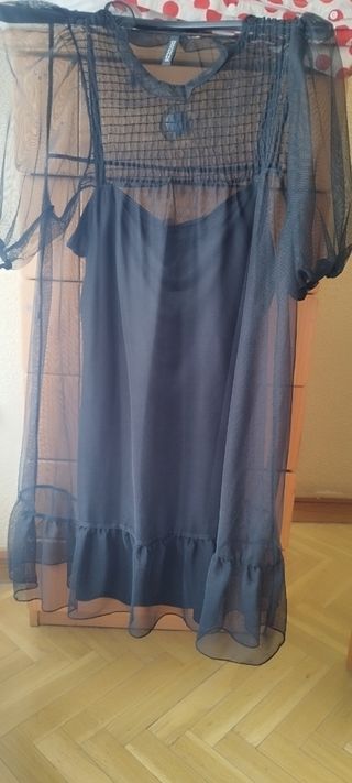 Vestido blanco talla M con corte circular