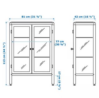 Vitrina Ikea Fabrikor Metal y Cristal Azul