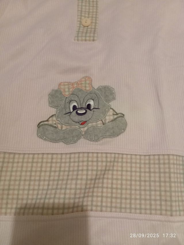 Camicia da notte flanella rosa con orsetto