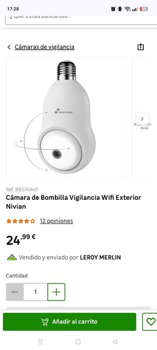 Cámara WiFi Nivian 2K con Luz