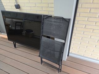 Conjunto de mesa y 4 sillas de exterior plegables