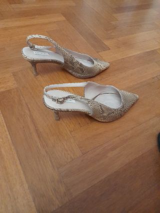 Zapatos slingback Corte Inglés piel serpiente