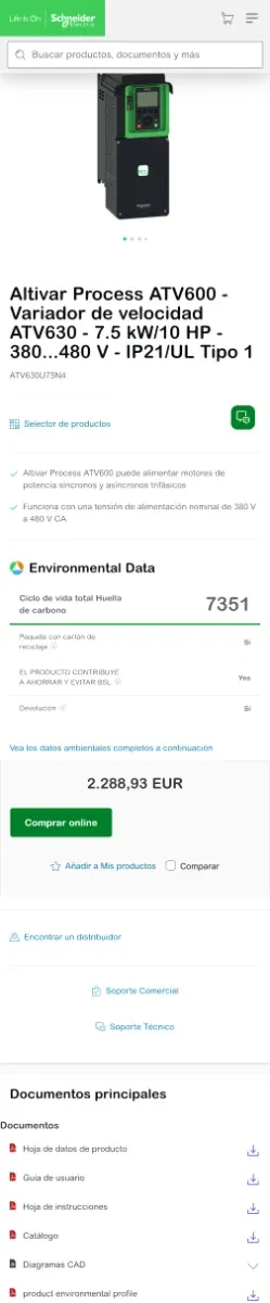 Variador de frecuencia Schneider Electric