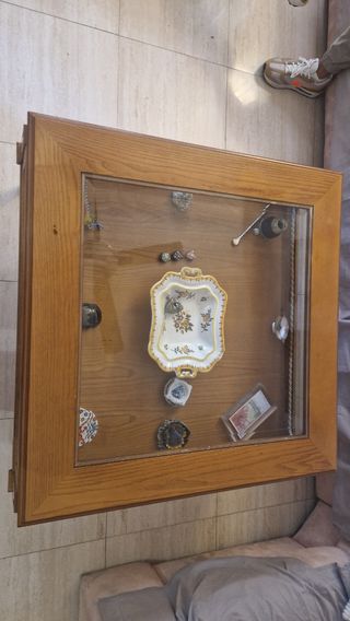 Mesa de centro de madera y cristal