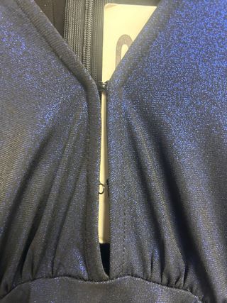 Vestido azul brillante manga larga