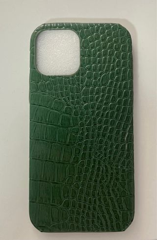 Funda iPhone 12 efecto piel cocodrilo verde
