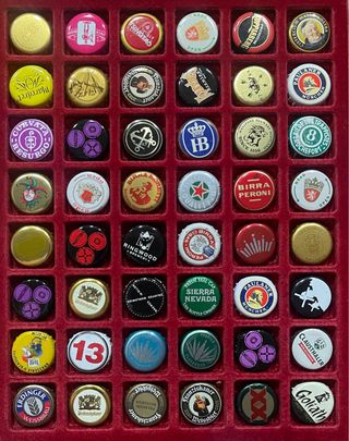 48 Chapas Cerveza Extranjera Colección