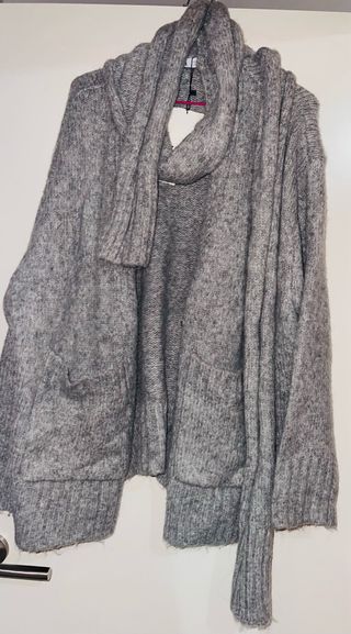 Chaqueta Punto Bufanda Zara