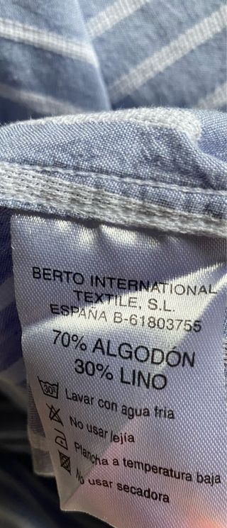 Camisa joven lino y algodón Talla S
