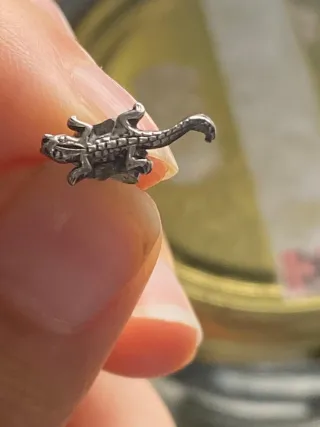 Pendiente lagartija plata 925