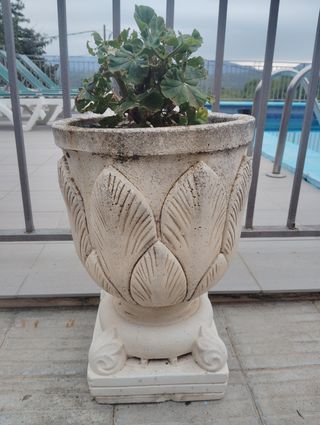 Conjunto 5 macetas piedra gris
