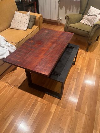 Mesa de centro elevable hierro y madera