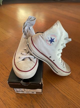 Converse All Star bianche alte Tg 38