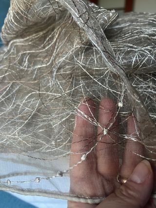 Tenda organza misto seta oro/beige