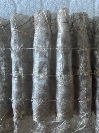 Tenda organza misto seta oro/beige