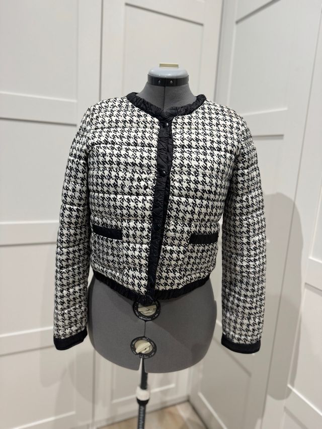 Chaqueta acolchada pata de gallo