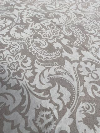 Manteles Mesa Redonda 80-90cm Tela Gris/Teal