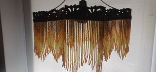 Lámpara antigua metal y cristal