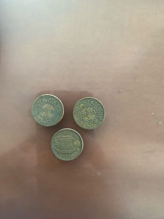 3 Monedas 1 Peseta 1944