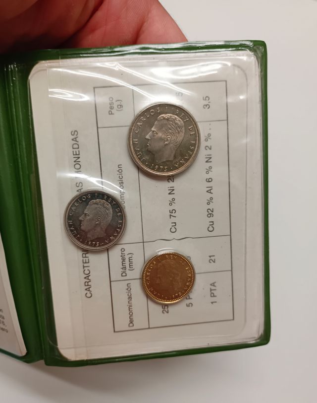 Cartera monedas pruebas numismaticas año 1977