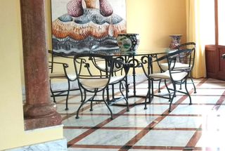 Sala da pranzo in ferro battuto con 6 sedie