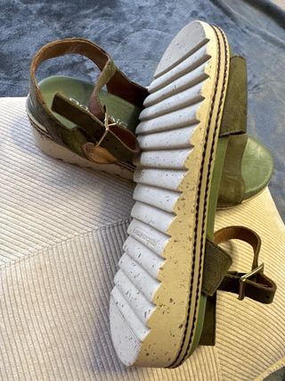 Sandalias planas verdes talla 37