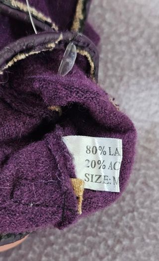 Guantes Lana Morado Talla M