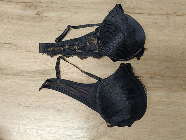 Lote 2 Sujetadores Push Up Talla 80B Negros