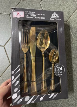 Set Posate Oro 24 pz