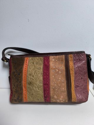 Bolso Fossil Patchwork Cuero Multicolor
