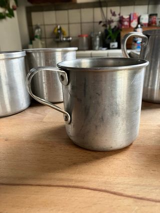 6 Tazas de camping metálicas