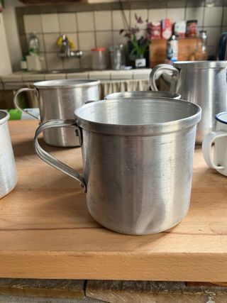 6 Tazas de camping metálicas