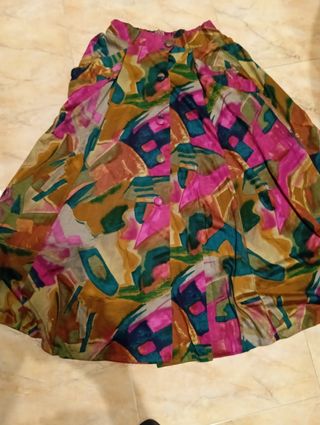 Falda larga estampada
