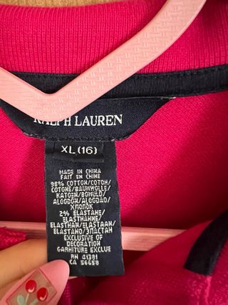Vestido Polo Ralph Lauren Manga Larga Fucsia s