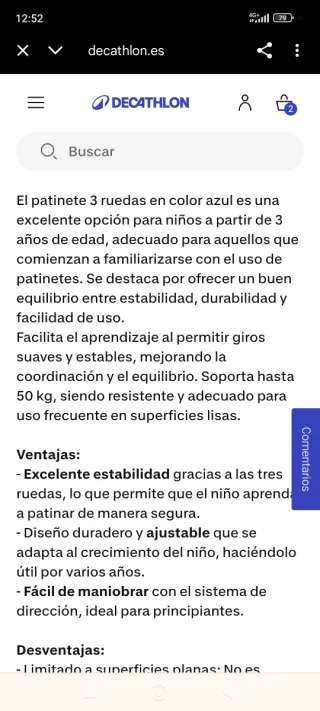 Patinete 3 ruedas con luces Decathlon 